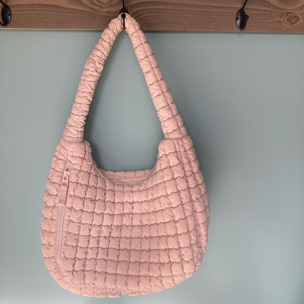 FLX Cream Quilted Shoulder Bag